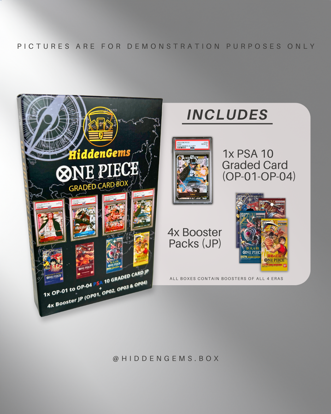 Hidden Gems OP01-OP04 One Piece PSA 10 Graded Booster Box