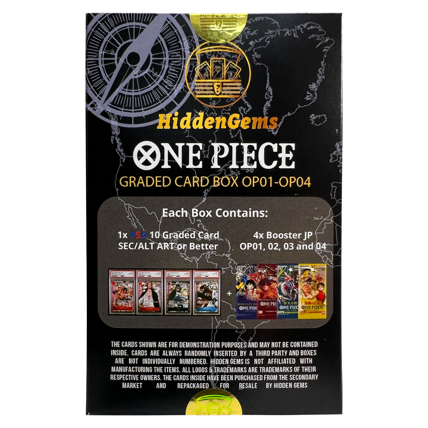 Hidden Gems OP01-OP04 One Piece PSA 10 Graded Booster Box
