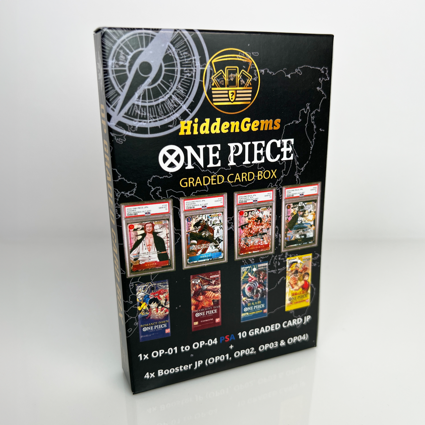 Hidden Gems OP01-OP04 One Piece PSA 10 Graded Booster Box